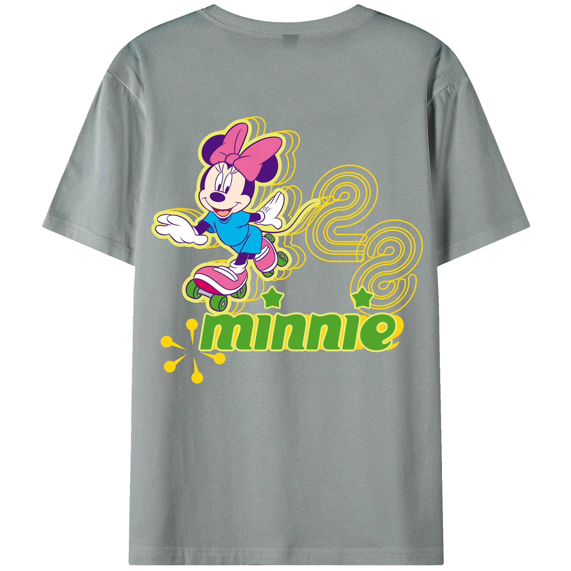 （画像用） ミッキーマウス Mickey Mouse 綿100％ メンズ半袖Tシャツ（バックプリント） 通気性